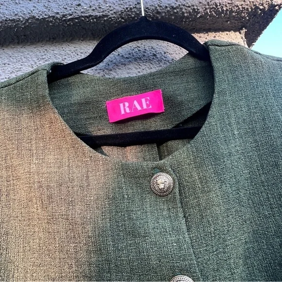 Upcycled cropped blazer gold buttons